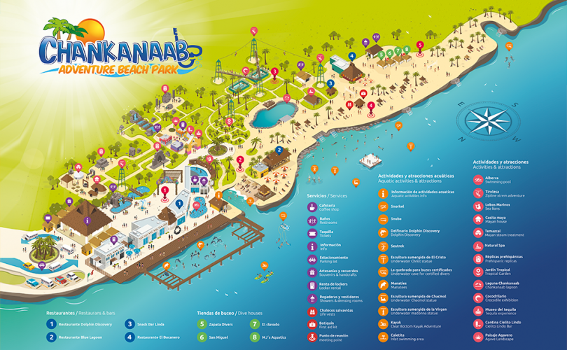 Chankanaab Adventure Beach Park map