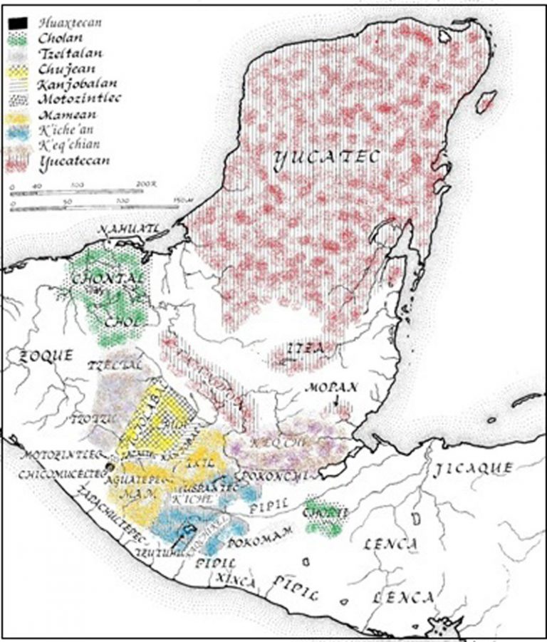 Map of Mayan languages